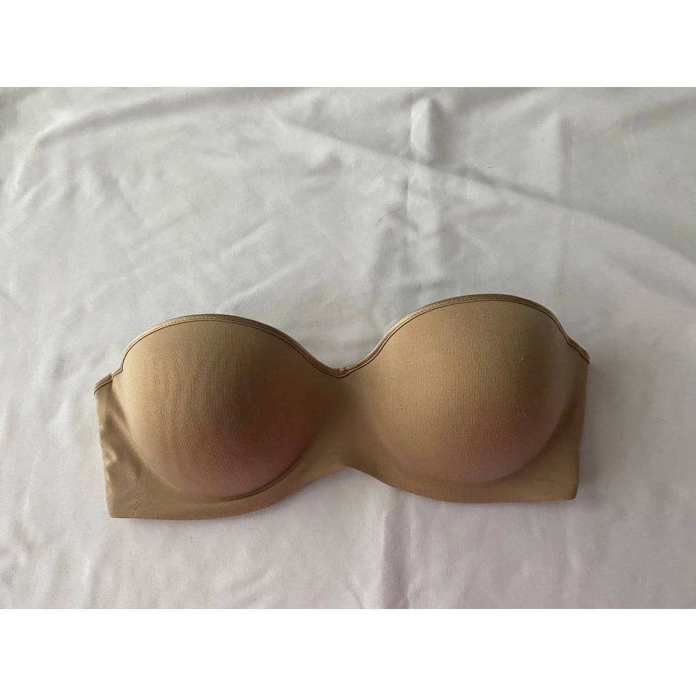Natori Women Solid Tan Modern Strapless Bra Size 34D Beige Nude Classic Basic